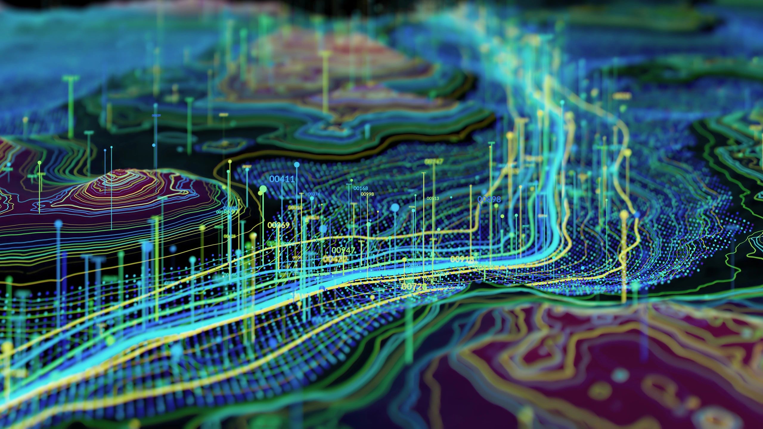 Abstract digital network representing secure data connections